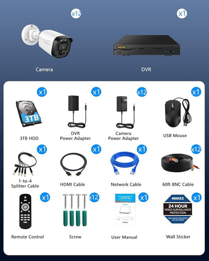 5MP Wired Security Camera System Outdoor, 16CH DVR - Image 8
