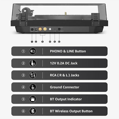 Record Player Wireless Output Turntable Carbon Fiber Tonearm Vinyl Player - Image 4