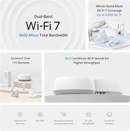 TP-Link Deco 7 BE23 Dual-Band BE3600 WiFi 7 Mesh Wi-Fi System | 4-Stream 3.6 - Image 3