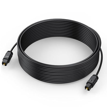Optical Audio Cable 25 feet, Digital Audio Optical Cable Ultra-Thin Cord by DteeDckDirect
