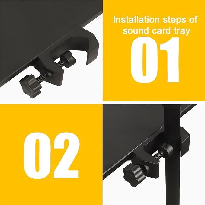 RTNLIT Microphone Stand Tray, Clamp On Firm Rack Tray Holder - Image 5