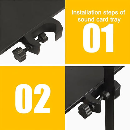 RTNLIT Microphone Stand Tray, Clamp On Firm Rack Tray Holder - Image 5