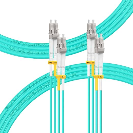 FLYPROFiber- 20M-2Pack LC to LC Fiber Patch Cable OM4 Multimode, MM Multi Mode by FLYPROFiber