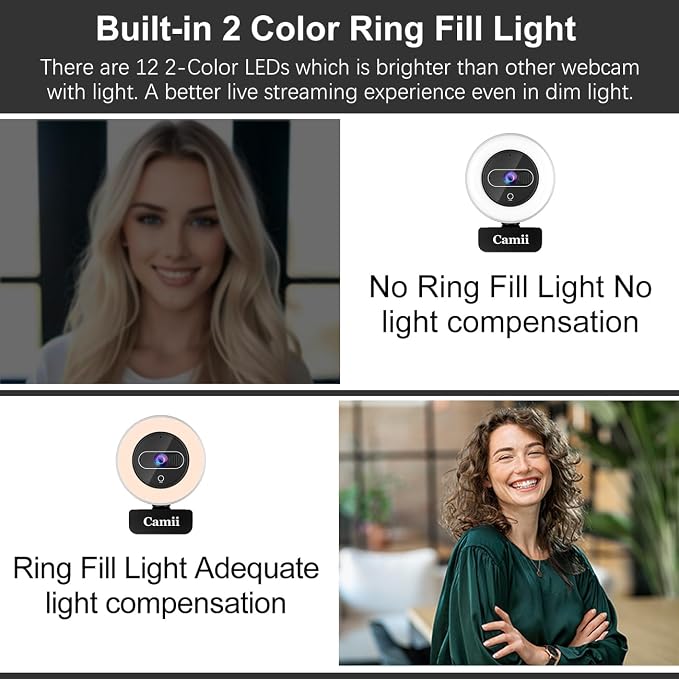 4K Webcam with Light, HD Webcam - Image 5