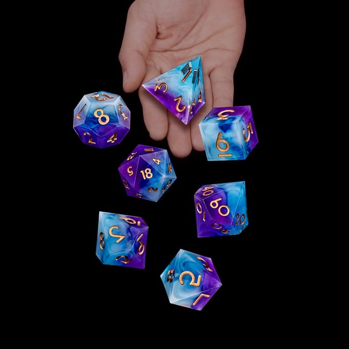 ARUOHHA DND Sharp Edged Dice Set, Resin D and D Dice Set RPG Role Playing Game - Image 5