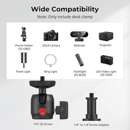 SMALLRIG Camera Desk Mount C Stand, Tabletop C Clamp - Image 2