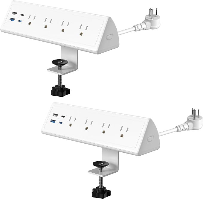 Jgstkcity Desk Clamp Power Strip, 20W Fast Charging Station, Surge Protector by Jgstkcity