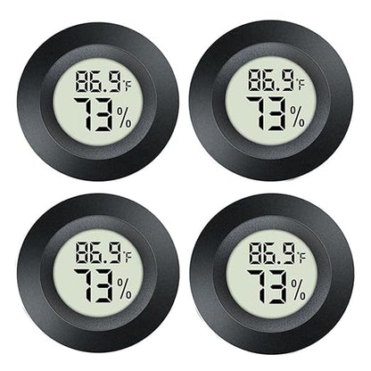JEDEW 4 Pack Hygrometer Thermometer Digital Humidity Meter Indoor/Outdoor by JEDEW