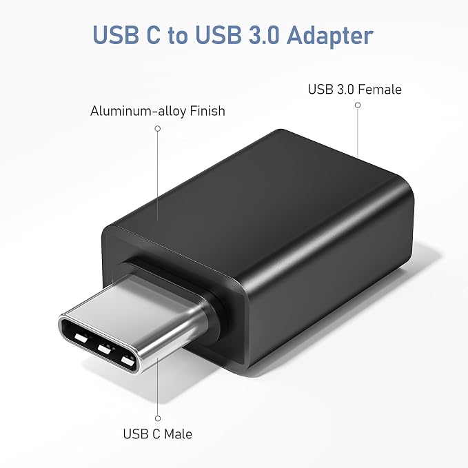 Basesailor USB C to USB Adapter 3Pack, USB C Male to USB A 3.0 Female Adapter - Image 2
