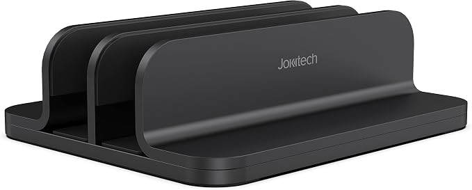 Dual Aluminum Vertical Laptop Stand Organizer, Sturdy Notebook Computer Holder by Jokitech