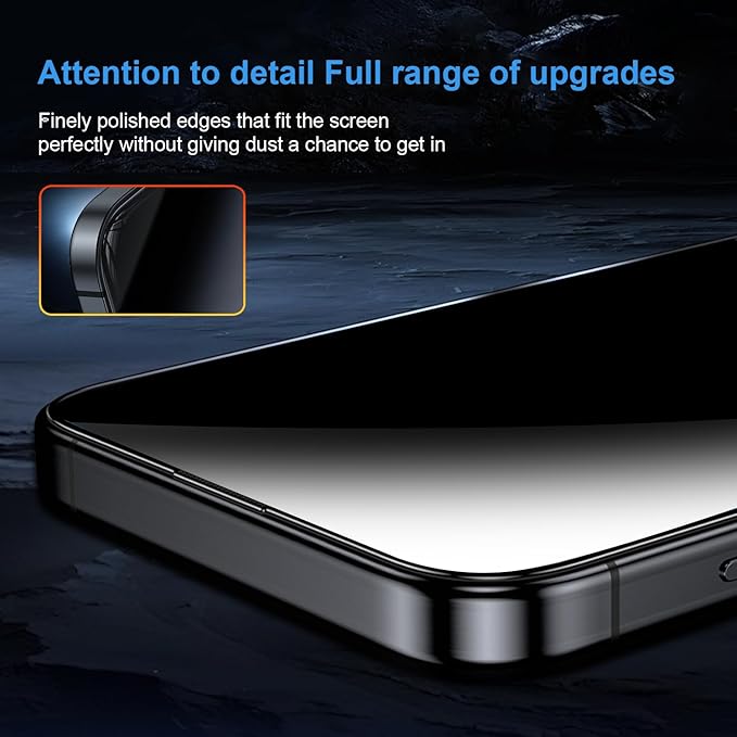 OneFish Screen Protector for iPhone 14 Pro Max Privacy, 4-Way 360° Anti-Spy - Image 4