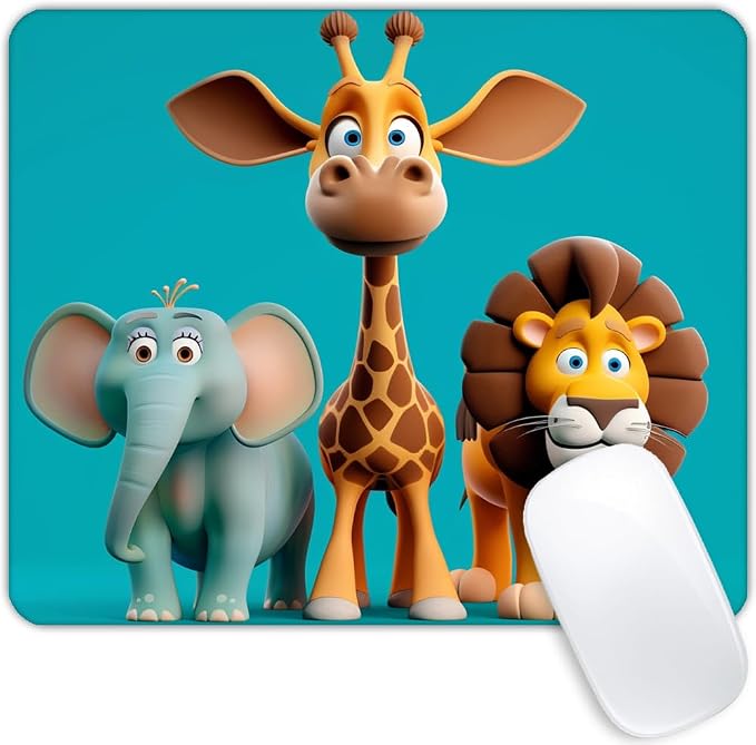 Square Mouse Pad Cute Animal-1, Gaming Mouse Pads by Goodsprout
