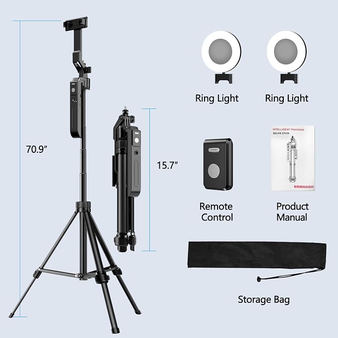 70.9" Auto Face Tracking Tripod 360° Rotation - Image 7