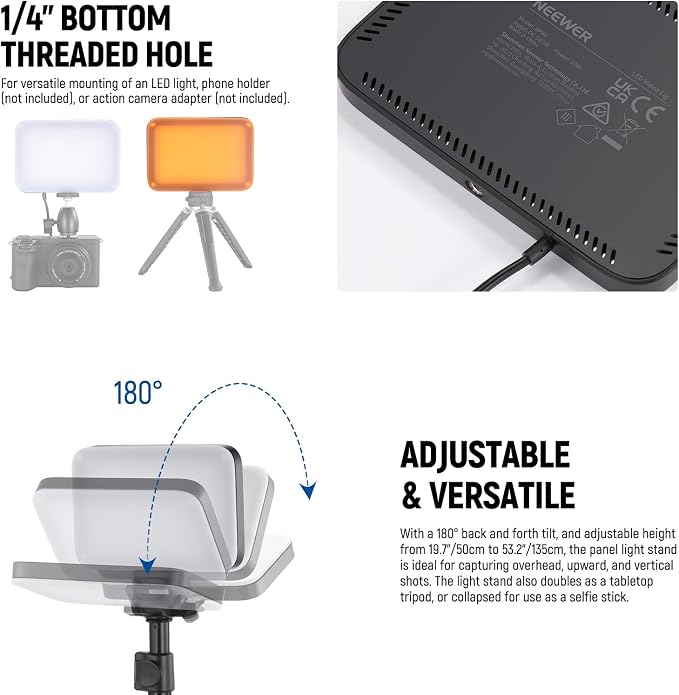 NEEWER BASICS LED Video Light Panel Lighting Kit, 3 Pack Bi Color Dimmable - Image 5