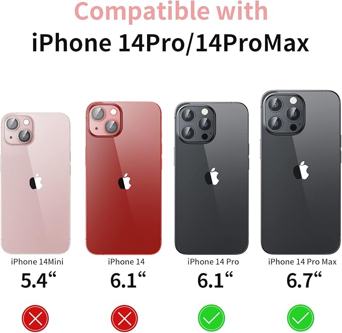 Camera Lens Protector for iPhone 14 Pro/iPhone 14 Pro Max, Alloy Metal Camera - Image 2