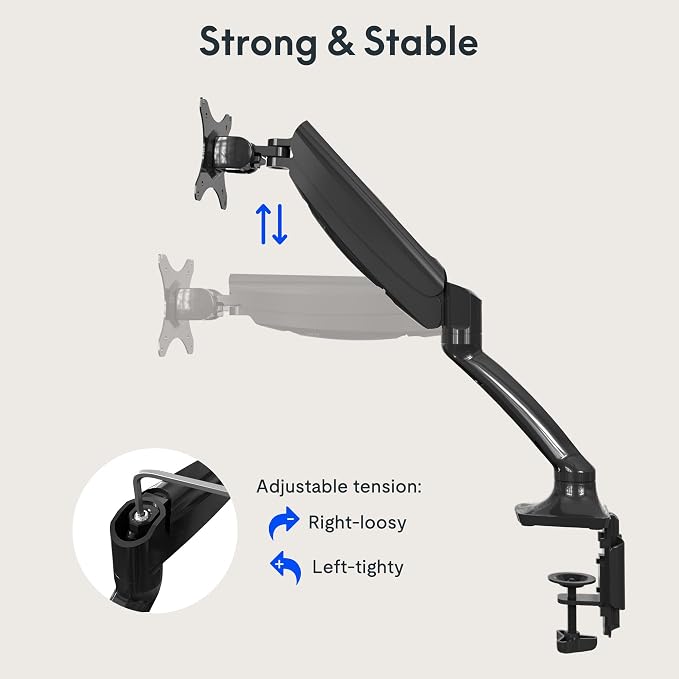 FlexiSpot Single Monitor Stand for Desk Adjustable Spring Vesa Monitor Mount - Image 4
