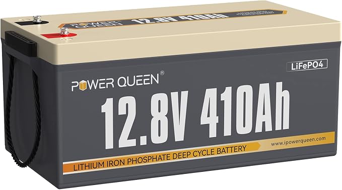 Power Queen 12.8V 410Ah LiFePO4 Battery, 5248Wh Energy Lithium Battery Built in by PowerQueen