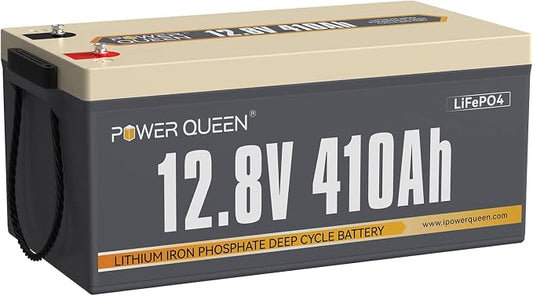 Power Queen 12.8V 410Ah LiFePO4 Battery, 5248Wh Energy Lithium Battery Built in by PowerQueen