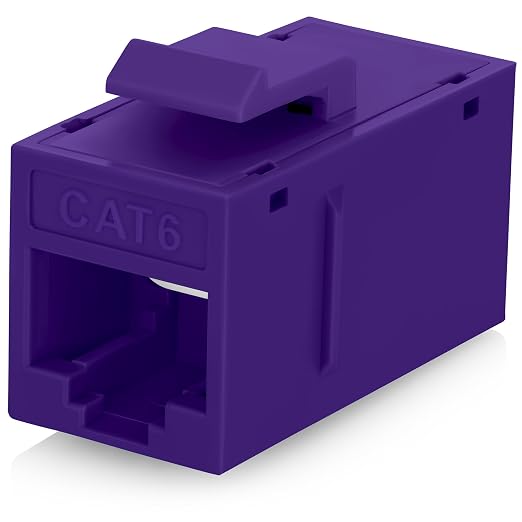 Everest Cat6 RJ45 Keystone Coupler in Purple by EverestMediaSolutions