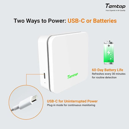 Temtop P1 Air Quality Monitor, PM2.5/PM10/Temperature/Humidity Sensor - Image 6