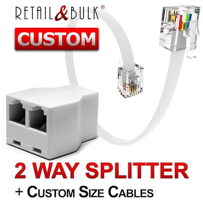 Phone Jack Splitter for Landline Duplex in-line 6P4C Telephone Adapter + - Image 2