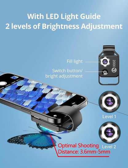 APEXEL 200X Phone Microscope Lens, Nano Zoom Phone Micro Lens - Image 7