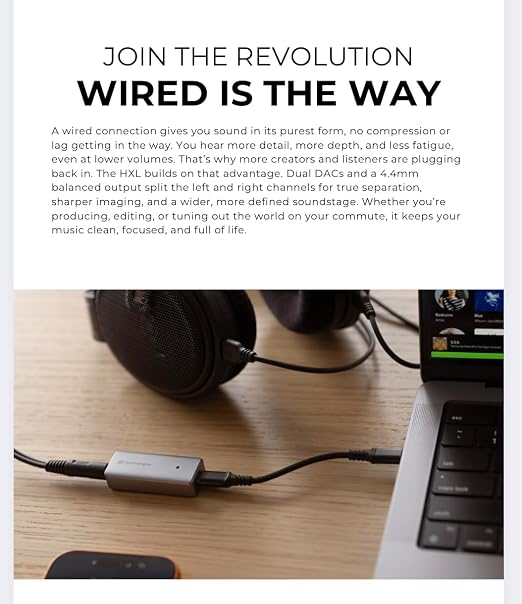 Audioengine HXL Portable Balanced Headphone Amplifier & DAC 4.4mm/3.5mm Outputs - Image 7