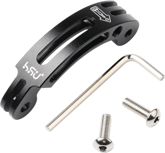 HSU Aluminum Alloy Curved Extension Arm Metal Pole Mount Helmet Stick Extension by HSU