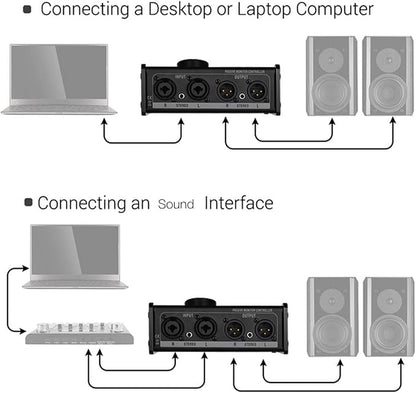 Big Knob Passive Monitor Controller, XLR and 3.5mm Interface Large Volume Knob - Image 4