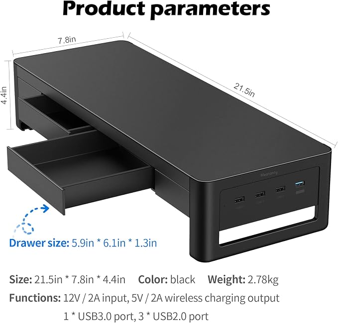 meatanty 2 in 1 Monitor Stand Riser - Image 6