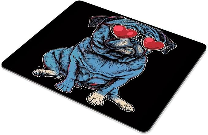 Square Mouse Pad Cool Dog with Sunglasses-1, Gaming Mouse Pads - Image 5