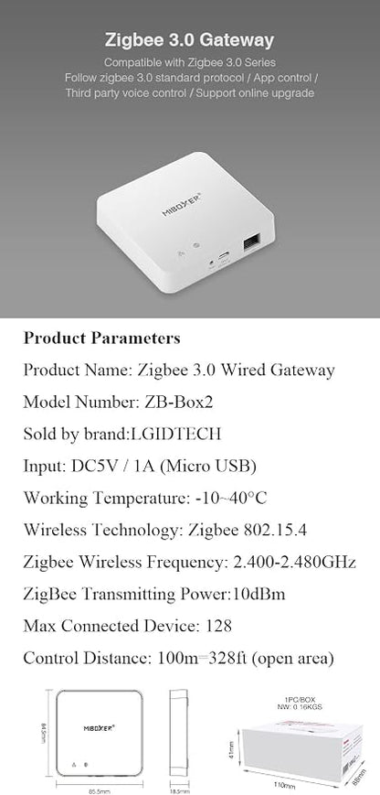 LGIDTECH ZB-Box2 Zigbee 3.0 Wired Gateway, Compatible - Image 2
