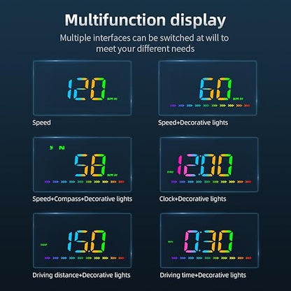 Heads Up Display M23 Color, GPS Digital Speedometer MPH - Image 5