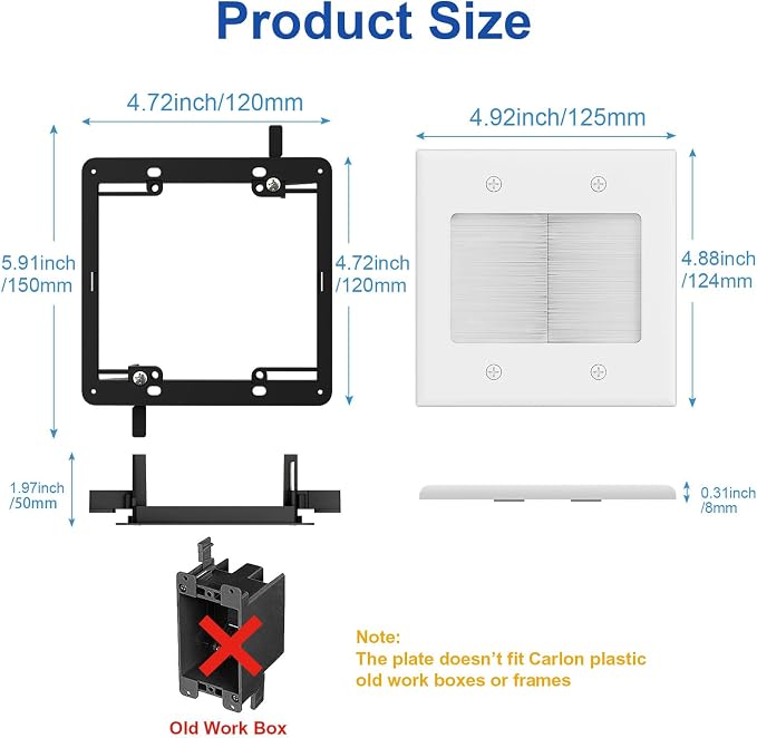 iwillink 2 Gang Brush Wall Plate - Image 6