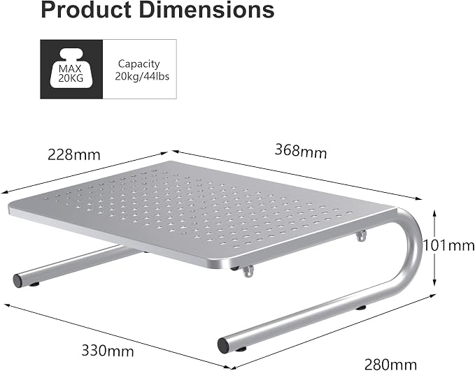 suptek Monitor Stand Riser, Laptop Holder Printer Riser Desk Accessories - Image 2