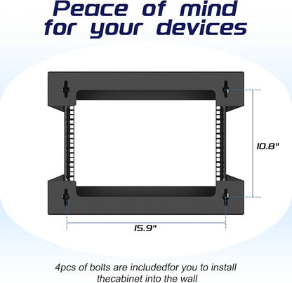 6U Wall Mount Open Frame 19 Inch Server Equipment Network Cabinet 18 inches - Image 3