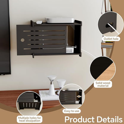 Wooden WiFi Router Storage Box Hider Shelf, Decorative Projector Box Hider Rack - Image 4