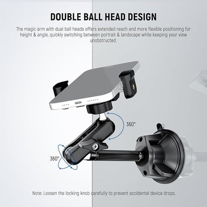 NEEWER Phone Holder for Your Car, 360° Rotating Vacuum Suction Cup Metal Cell - Image 3