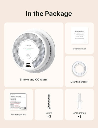 X-Sense Smoke Detector Carbon Monoxide Alarm Combo 10-Year Battery, UL 217 & UL - Image 8