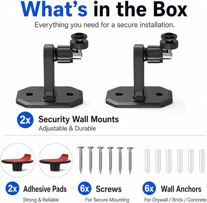2Pack Adhesive Wall Mount Adjustable Security Wall Mount Bracket - Image 7