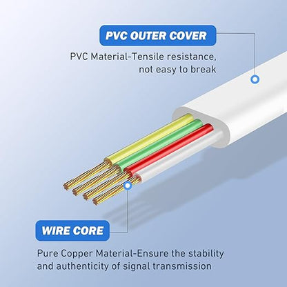 Phone Extension Cord 25 Ft 2pcs, Telephone Cable - Image 3