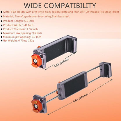 Metal iPad Tripod Mount Adapter, Tablet Holder - Image 3