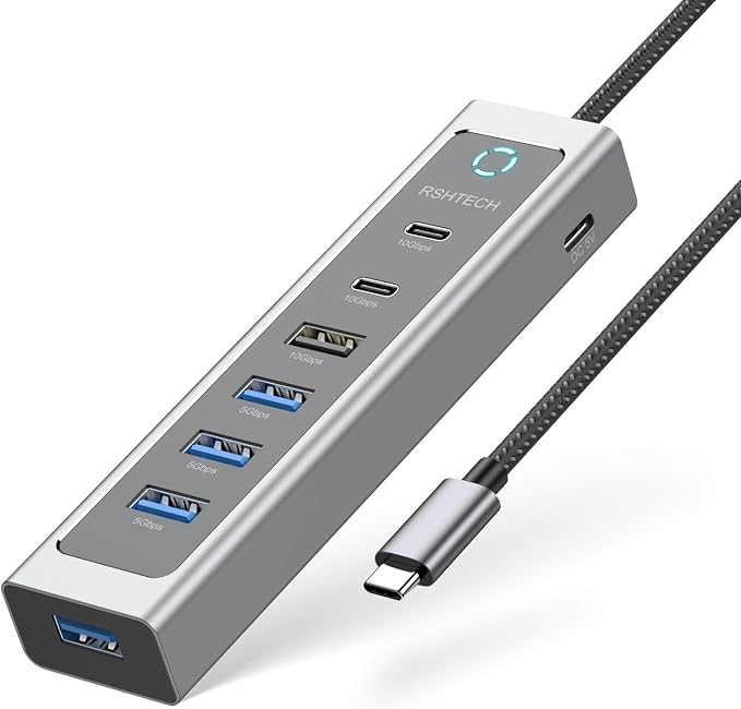 RSHTECH 7-Port USB C Hub Splitter 10Gbps by RSHTECH