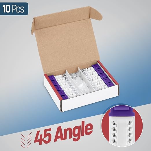 Everest 45° Angled RJ45 Cat6 Keystone Jacks 10-Pack in Purple - Image 2