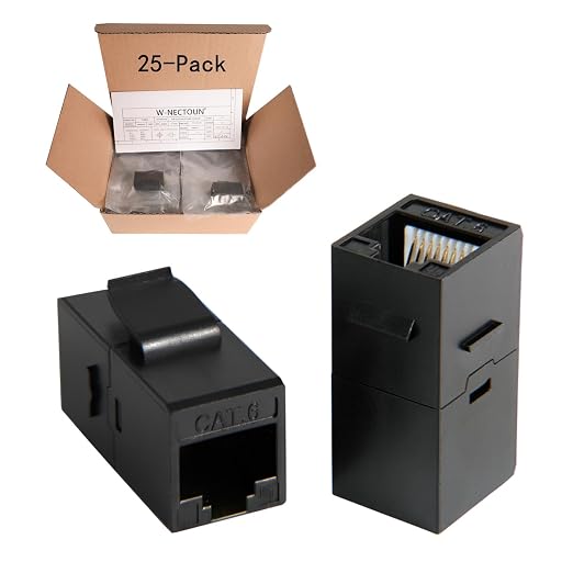 CAT6 RJ45 Keystone Couplers 25-Pack, Cat 6 Keystone Jacks, Ethernet Keystone by W-NECTOUN
