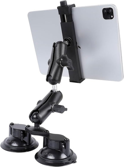 Dual Suction Cup Tablet Mount for Truck/Car, 13.4 Inch Aluminum Arm, 360° by Unknown