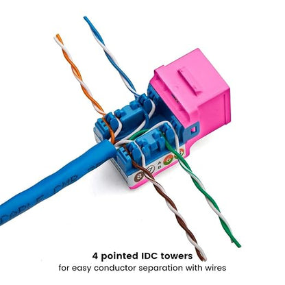 trueCABLE Cat5e Keystone Jack, Unshielded, 90 Degree Punch-Down, PoE++ 100W - Image 4