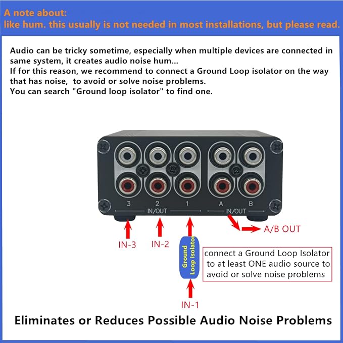 3 in 2 Out RCA Stereo Audio Switch Input Signal Source Switcher Selector - Image 7