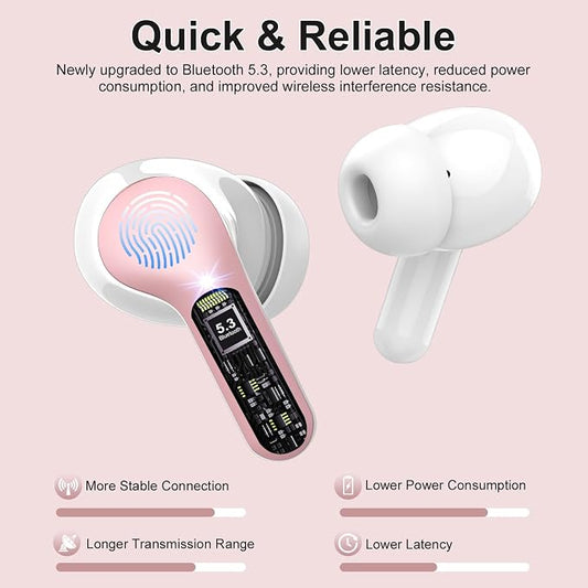 Wireless Earbuds, IP7 Waterproof in Ear Earphones, LED Display Ear buds - Image 2