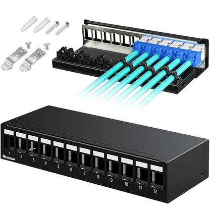 Patch Panel 12 Port 1U UTP/STP Blank Keystone Patch Panel Compatible by PBAEGAV